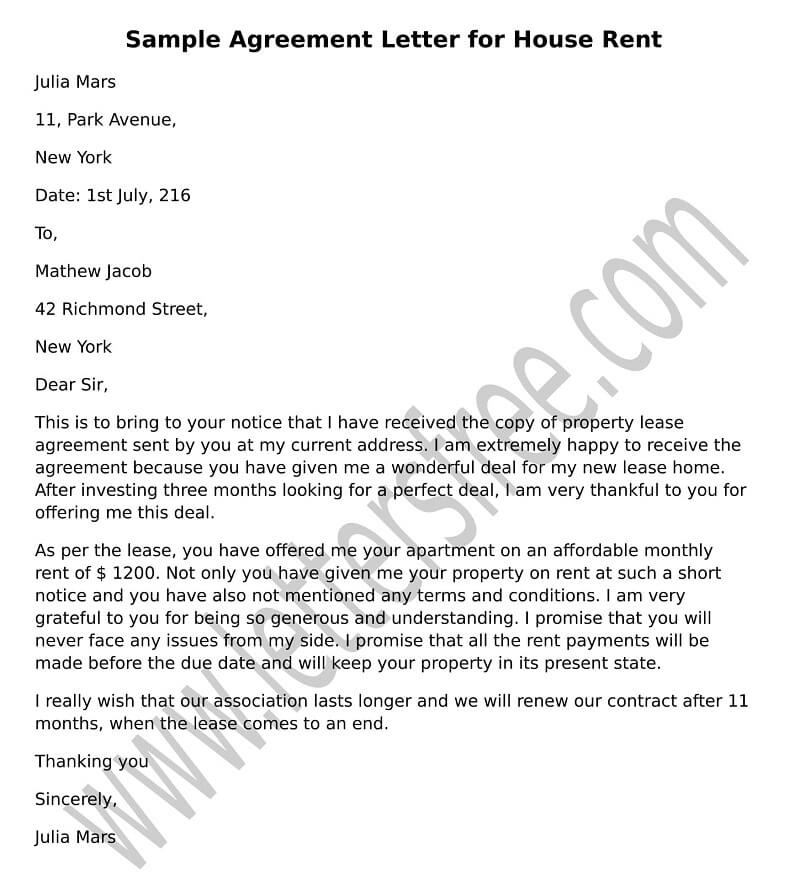 application letter for rental house